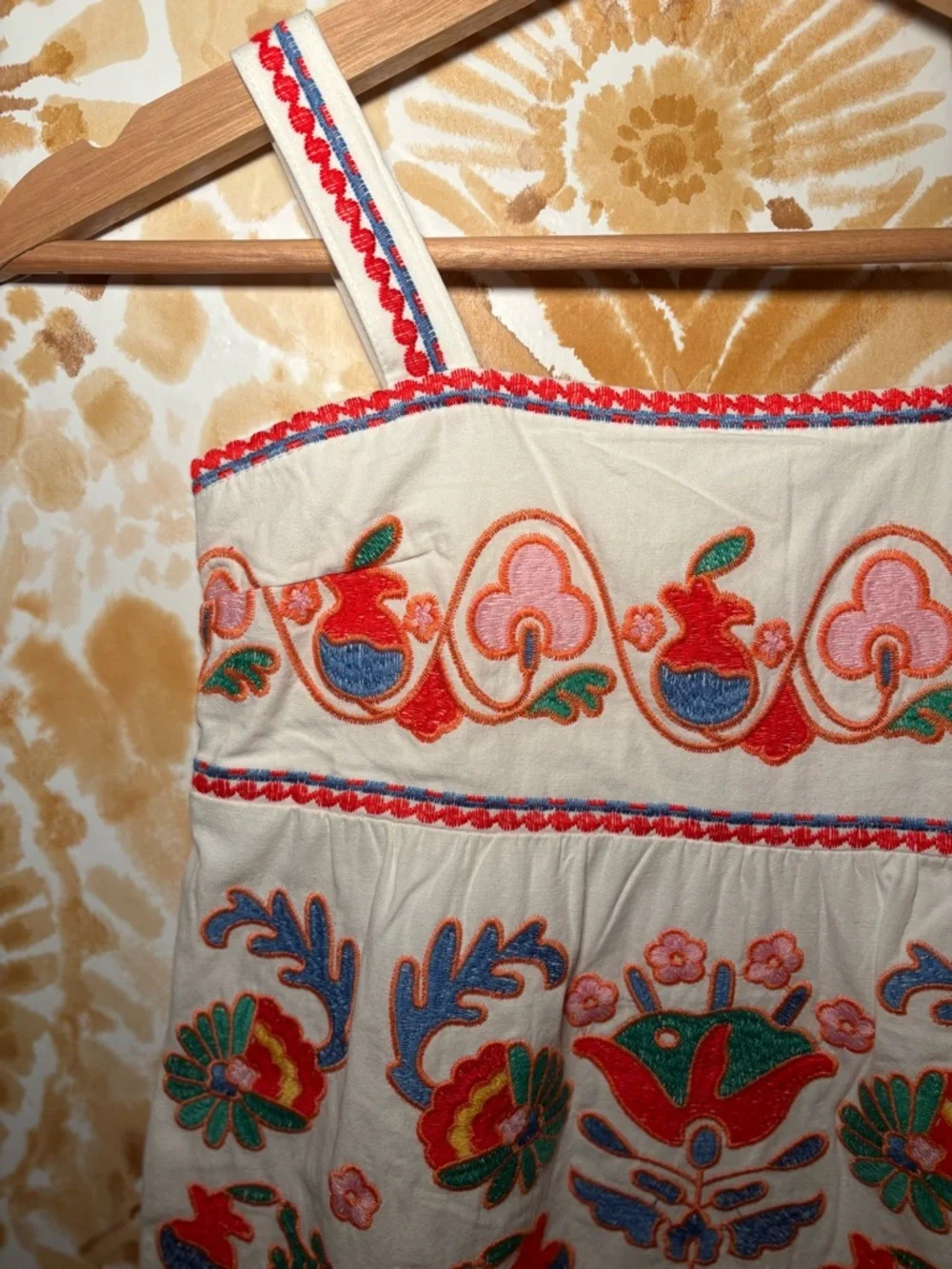 Boutique Embroidered Sundress | Colorful Boho Resort Mini Dress 7/8 - Picture 6 of 8